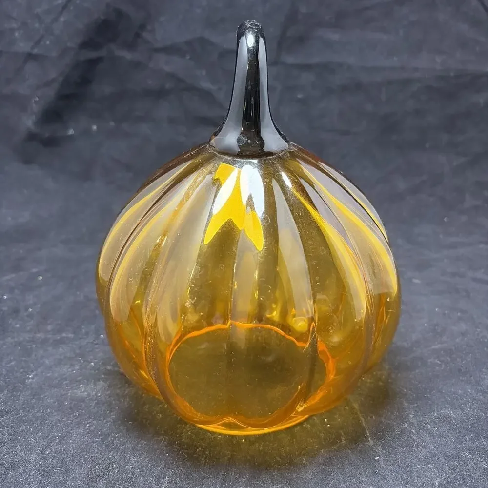 Ikea Kustfyr Pumpkin Fall Halloween Decor, Glass 6 3/4